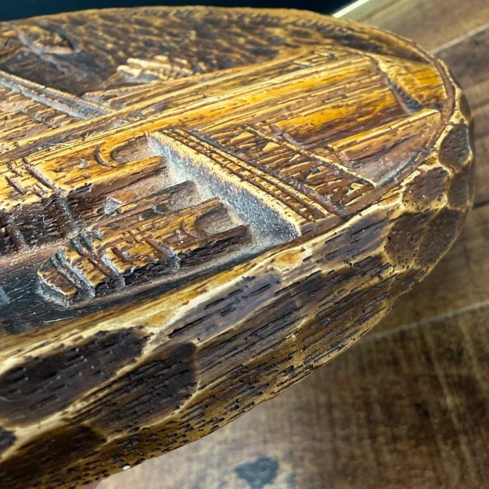 Vintage F Rentz Sydney Harbour Bridge Wall Plaque 3D Wood Carved Relief 7.5